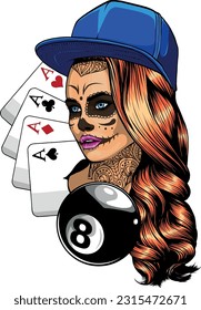 draw of Dead girl vector illustration design
