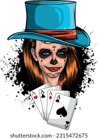 draw of Dead girl vector illustration design