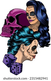 draw of Dead girl vector illustration design