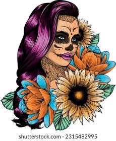 draw of Dead girl vector illustration design