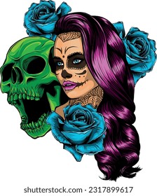 Zeichnung von Dead Girl-Vektorgrafik-Design