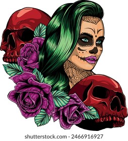 draw of Dead girl vector illustration design