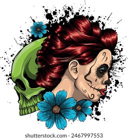 draw of Dead girl vector illustration design
