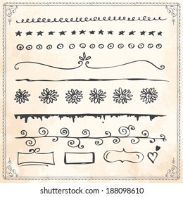 draw dividers frame old-fashioned frames and design elements draw dividers frame straight classic vegetation bloom nails fingers edge single leaf drawn mark ornate vintage science classical twirl flag