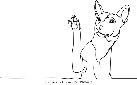 Draw a dog with strokes. greeting dog.vector