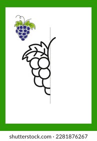 Draw a drawing. Vegetables. Grapes. Vector image.