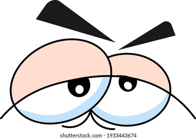 Draw eyes with eyebrows fabulously on a white background