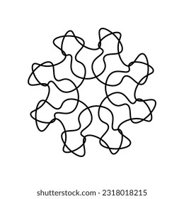 Draw a flower line. Vector illustration.