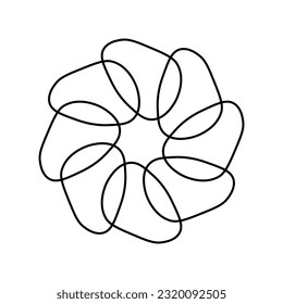 Draw a flower line. Vector illustration.