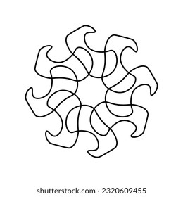 Draw a flower line. Vector illustration.