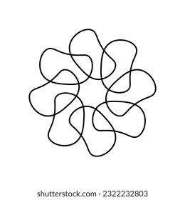 Draw a flower line. Vector illustration.