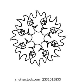 Draw a flower line. Vector illustration.