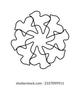 Draw a flower line. Vector illustration.