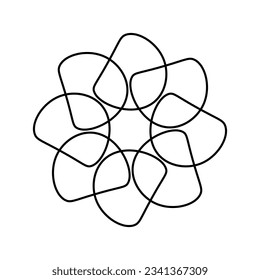 Draw a flower line. Vector illustration.