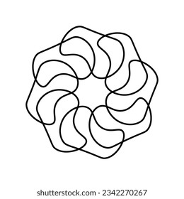 Draw a flower line. Vector illustration.