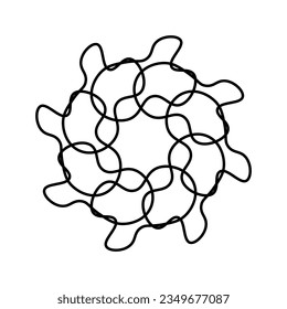 Zeichne eine Blumenlinie. Vektorgrafik.