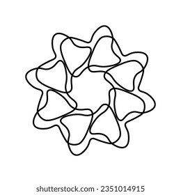 Dibuja una línea de flores. Ilustración vectorial.