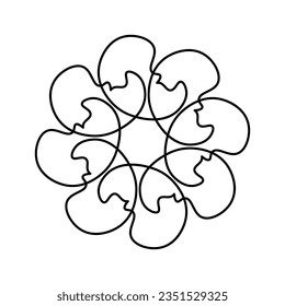 Dibuja una línea de flores. Ilustración vectorial.