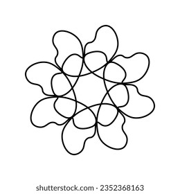 Dibuja una línea de flores. Ilustración vectorial.