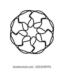 Draw a flower line. Vector illustration.