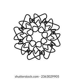 Draw a flower line. Vector illustration.