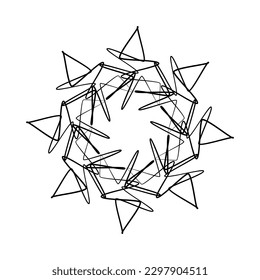 Draw a flower in wavy line. Vector illustration.