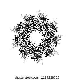 Draw a flower in wavy line. Vector illustration.