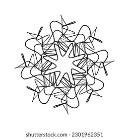 Draw a flower in wavy line. Vector illustration.