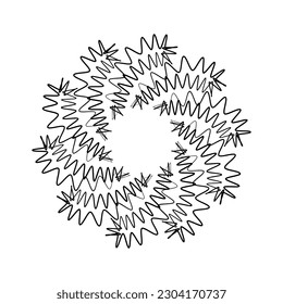 Dibuja una flor en línea ondulada. Ilustración vectorial.