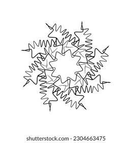 Draw a flower in wavy line. Vector illustration.