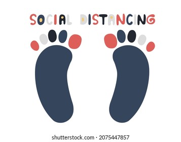 Draw footprint for social distancing, vector, illustrator