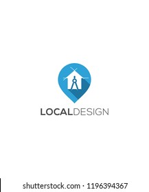 Draw a geotag, home and term.