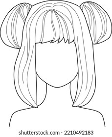 А vatar. Cómo dibujar estilos de pelo de las niñas para caricaturas de dibujos de tutorial. 