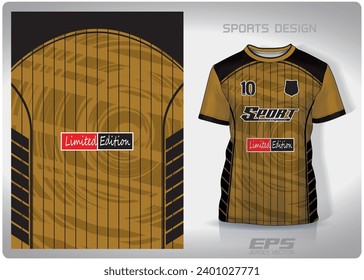 Draw golden circle straight lines black pattern design, illustration, textile background for sports t-shirt, football jersey shirt mockup for football club. consistent front view