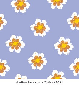 Draw a graceful floral pattern design with bright colors