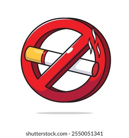 Draw great no smoking cigarette sign or no smoking symbol sign cartoon vector illustration object isolated on white background