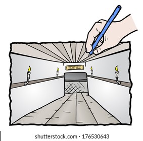 Draw hallway
