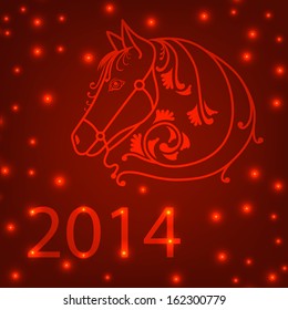 Draw of a horse background in eps10 vector format
