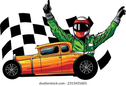 draw of hot rod car vector illustration design