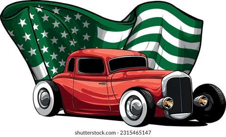 dibujo del diseño de la ilustración del vector del vehículo de la barra caliente