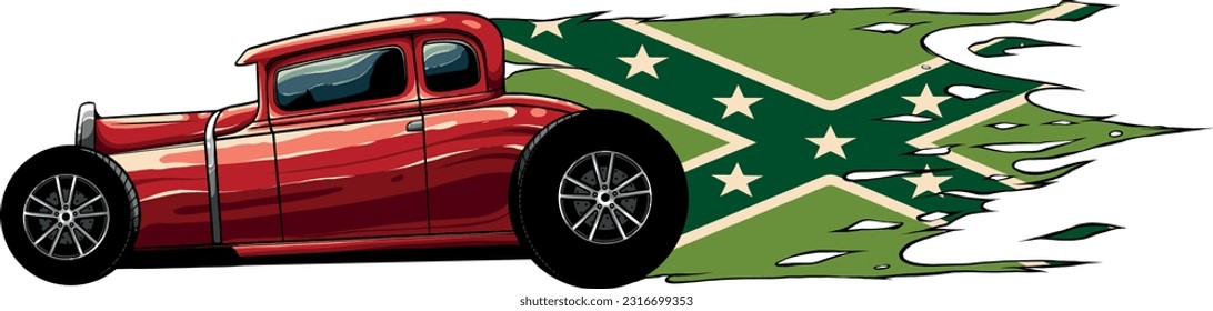 draw of hot rod car vector illustration design