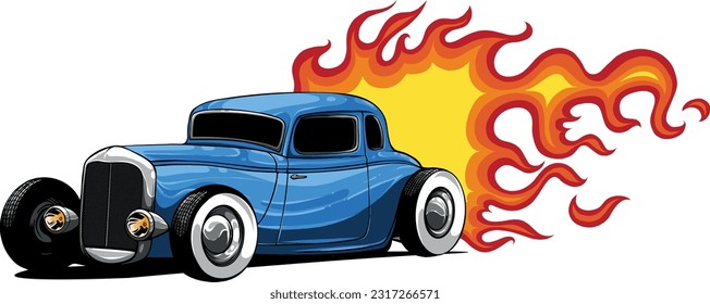 draw of hot rod car vector illustration design