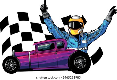 draw of hot rod car vector illustration design