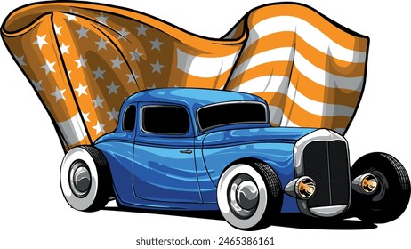 dibujo de diseño de Ilustración vectorial de coche de barra caliente
