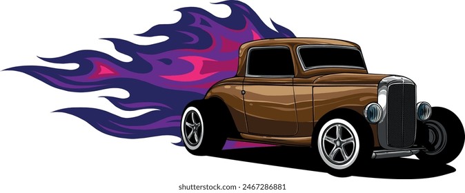 dibujo de diseño de Ilustración vectorial de coche de barra caliente