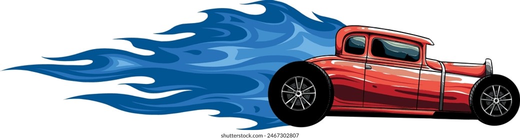 dibujo de diseño de Ilustración vectorial de coche de barra caliente