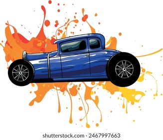 draw of hot rod car vector illustration design