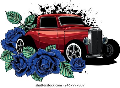 draw of hot rod car vector illustration design