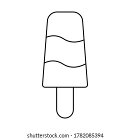 Draw ice cream with lines. Vector for coloring book.