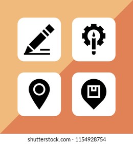 draw icon. 4 draw set with pencil and marker vector icons for web and mobile app